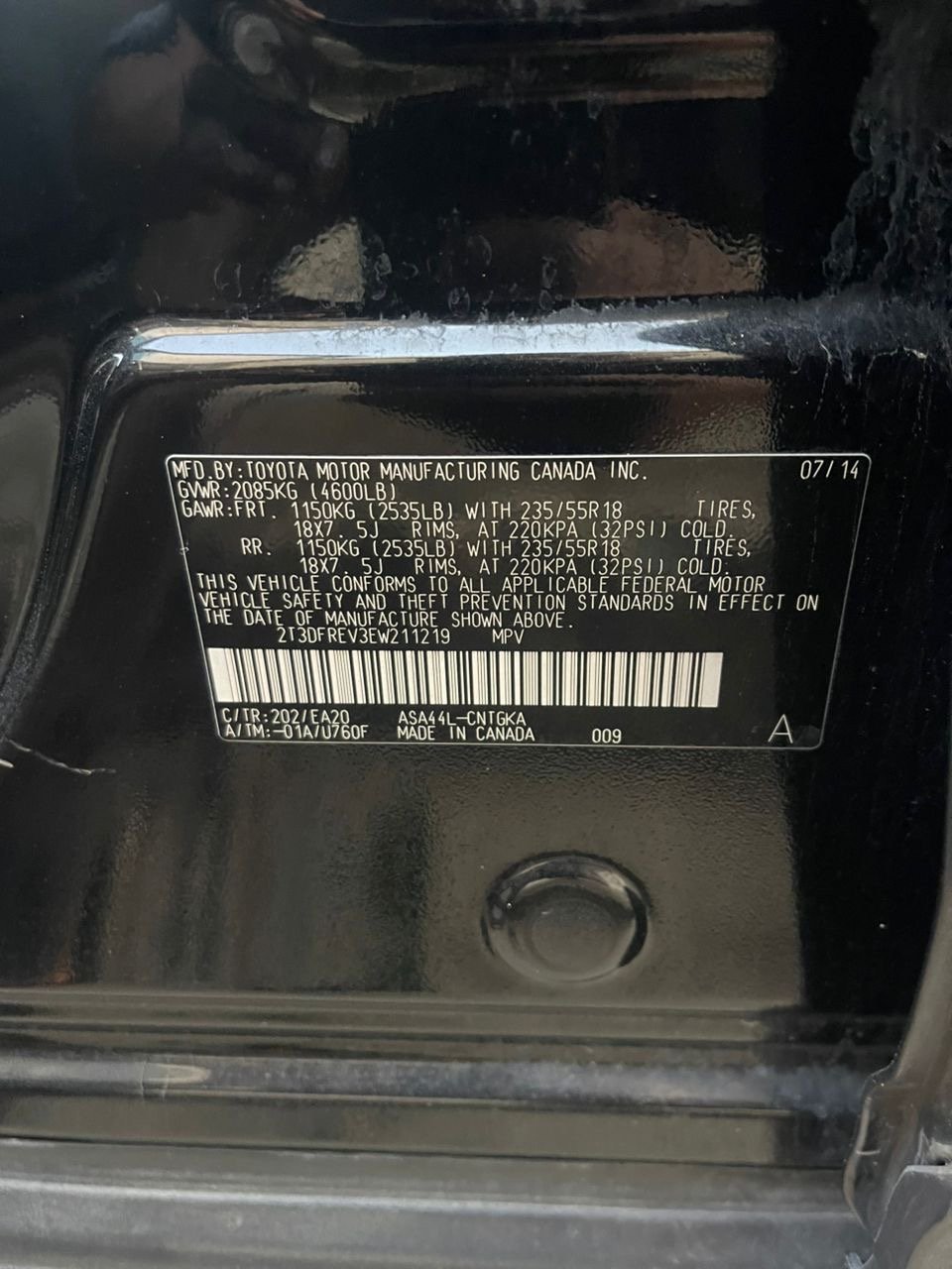 2015 Toyota RAV4 LE — Rear seats
